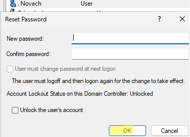 Set a blank password for Active Directory account