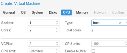 Set CPU type and core numbers
