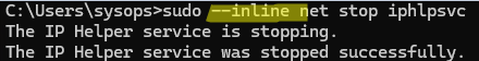 sudo --inline - elevate command in current session