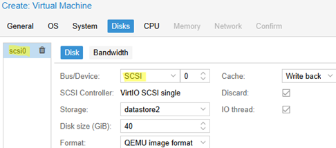 Use virtio SCSI controller for Windows VM