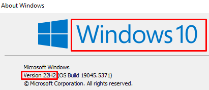 check windows version - winver