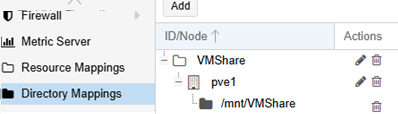 Create directory mapping on a Proxmox host