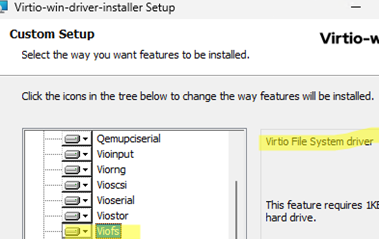 Install viofs (Virtio File System) 