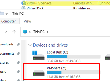 mount shared directory from a Proxmox host to Windows VM
