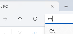 Accessing hidden drive via path in navigation bar