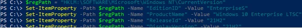 apply ltsc registry keys
