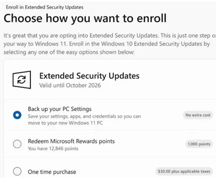 Choose how to enroll in ESU program
