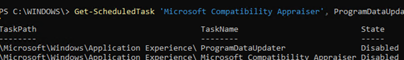 Disable telemetry scheduled tasks