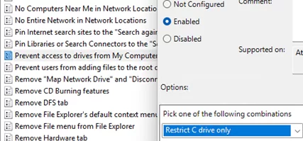 GPO: Prevent Access to drives from My Computer