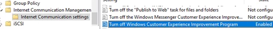 GPO: Turn off Windows Customer Experience Improvement Program