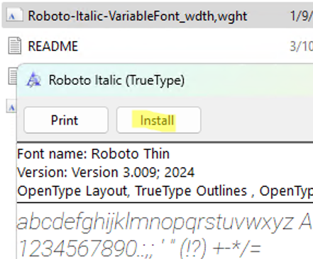 Install font via preview applet