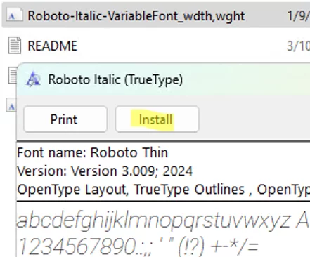 Install font via preview applet