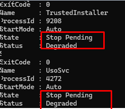 List Windows service hang on stopping