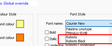 new font available in windows app