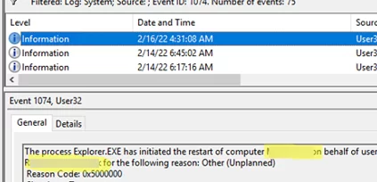 Check the Event Viewer to find out who restarted or shut down Windows.