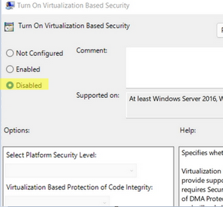 disable cred guard GPO