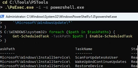 Enable the Windows Update-related task in Task Scheduler