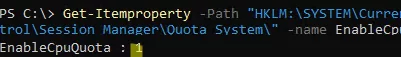 EnableCpuQuota - Fair Share CPU Scheduling is enabled by default