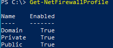 Get-NetFirewallProfile state