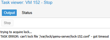 proxmox vm unresponsive - can't lock file timeout