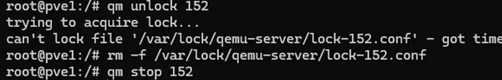 qm unlock VM