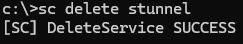sc delete - [SC] DeleteService SUCCESS