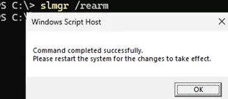 slmgr /rearm - extend Windows trial license
