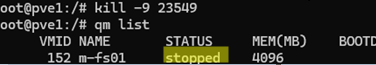 VM stopped