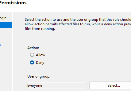 AppLocker deny app from running