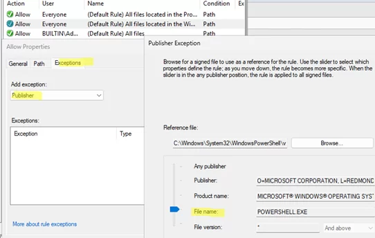 block running powershell via AppLocker policy
