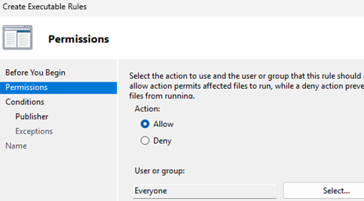 Configure AppLocker rule permissions