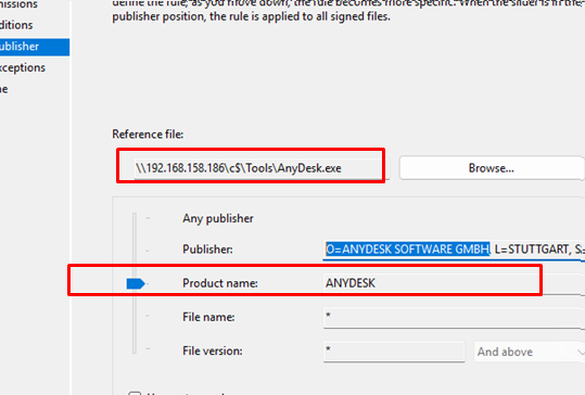 Create a rule to block anydesk app by its name using AppLocker 