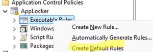 Create Default Rules in Applocker