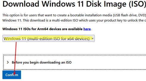 Download Windows 11 ISO image from Microsoft
