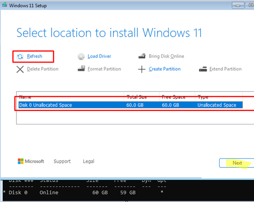 Install Windows 11 on unallocated space to GPT disk