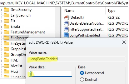 LongPathsEnabled - registry option