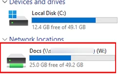 map shared folder in windows using TRANSPORT:QUIC