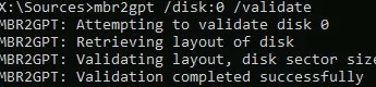 mbr2gpt.exe validate