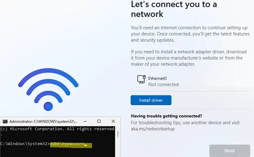 oobe\bypassnro - install windows 11 without Internet