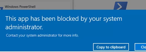 PowerShell blocked for users by system administrator