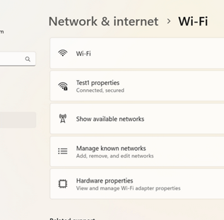 Random Hardware Address option missing in Windows Settings app