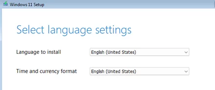 select language settings