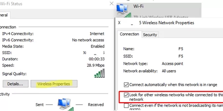 Enable Wi-Fi autoswitch: Look for other wireless networks while connected to this network