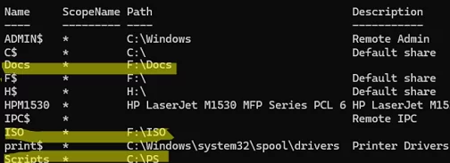 Get-SmbShare - list shares on a Windows file server