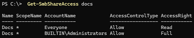 Get-SmbShareAccess - list share permissions with PowerShell