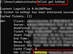 klist get krbtgt - view kerberos tickets