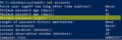 net accounts: check minimum pass length
