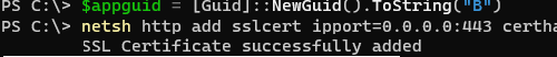 netsh http add sslcert - bind SSL cert kdc proxy