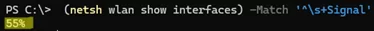 netsh wlan checking signal strength
