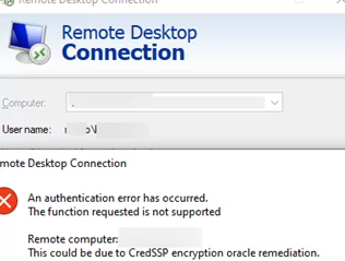 rdp connection error when NTLM disabled: The function requested is not supported: